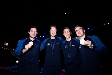 Mattias Falck, Kristian Karlsson, Anton Källberg och Truls Möregård - en del av det svenska pingisundret