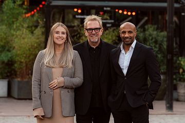 Från vänster, Malin Moezzi, Juryorförande, Mats Wernheim, Initiativtagare, Aaron Kroon, Advisoyboard. Fotograf, Albin Hag