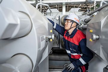 In-Jae, Song, Project Control Manager, at the installation of a Hyper Compressor, Evergreen project construction site, South Korea