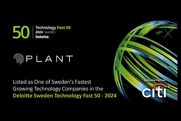  Deloitte Sweden Technology Fast 50-listan rankar Plant på Plats 16 av snabbast växande techbolag