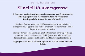 Menneskeverd overleverer over 55 000 underskrifter til helsekomiteen på Stortinget