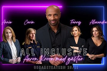 Från vänster, Annie Lööf, Carin Götblad, Aaron Kroon, Fanny Widman och Alexandra Pascalidou.