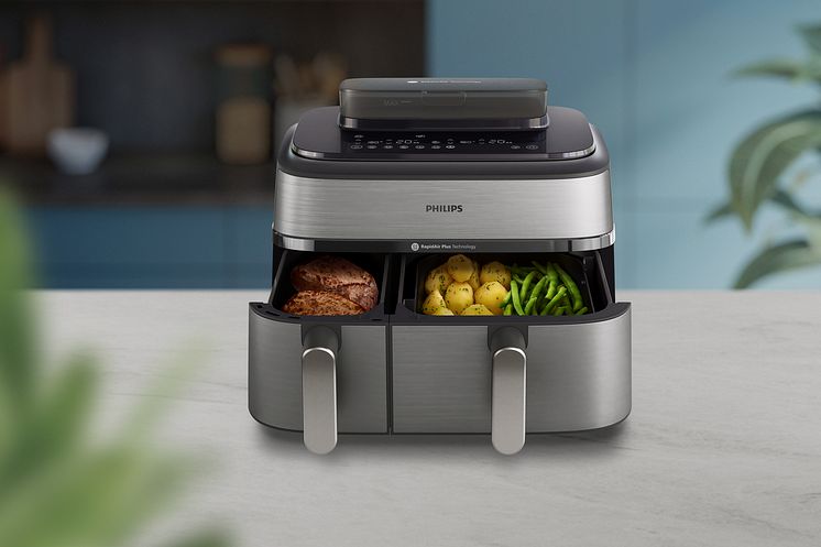 Nye Philips Airfryer 5000 Series Dual Basket med dampfunksjon