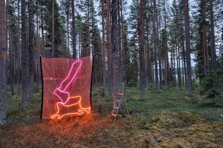 Knock on Wood, Shirly Holmberg. Visas av Jädraås Folkets Hus i utställningsprogrammet I samlad rörelse, 2025. Foto: Shirly Holmberg