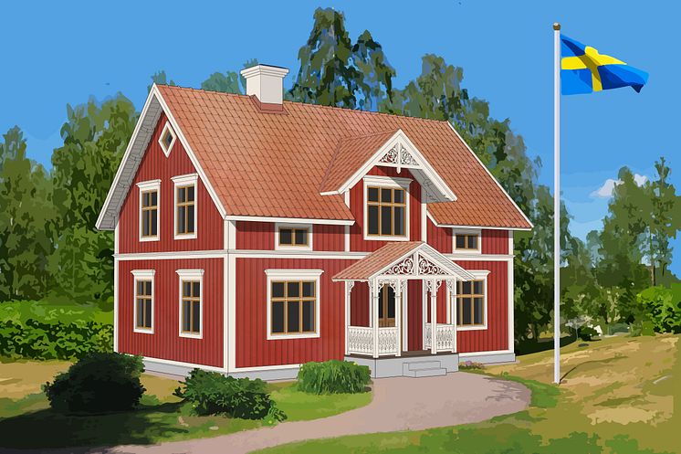 Sverigehuset, ett typgodkänt hus för en genomsnittlig svensk familj. Grunden för en ny egna-hems rörelse i Sverige.