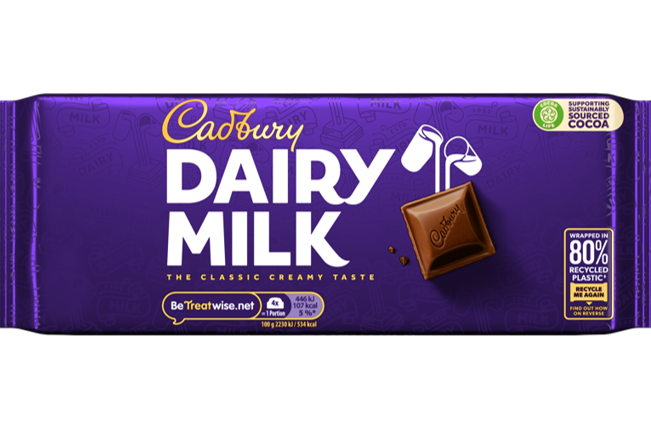 New Cadbury 80% Recycled Plastic Packaging