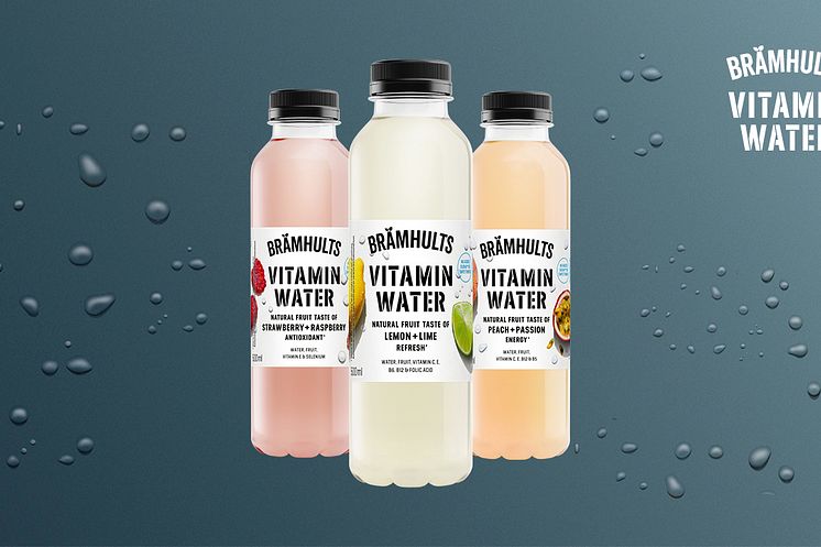 Brämhults expanderar - lanserar Vitamin Water med smak från riktigt frukt, utan socker och sötningsmedel 