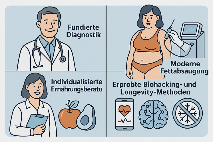 Schaubild "Ganzheitliche Lipödem-Behandlung" (teilweise mit KI erstellt) | Pressebüro LAAKS 