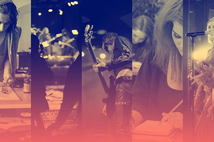 Elever på Film & Musikgymnasiet i Norrköping  som spelar och sjunger.
