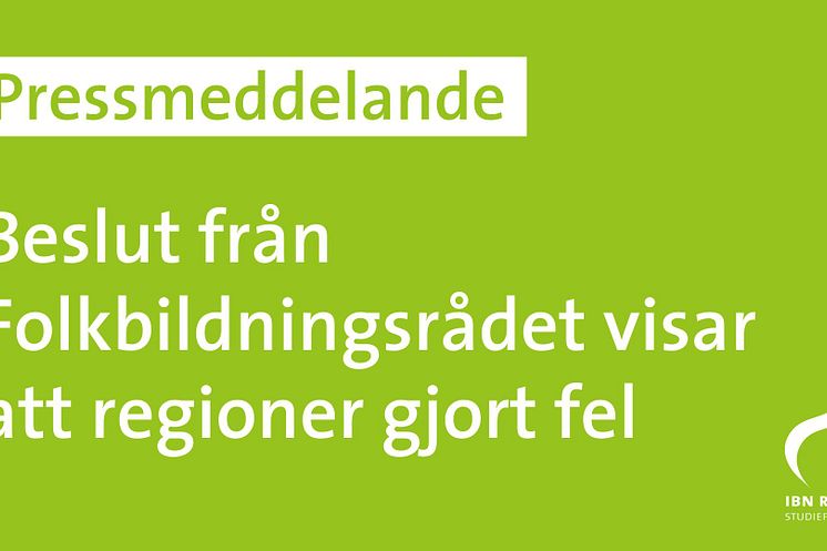 Beslut från Folkbildningsrådet visar att regioner gjort fel  