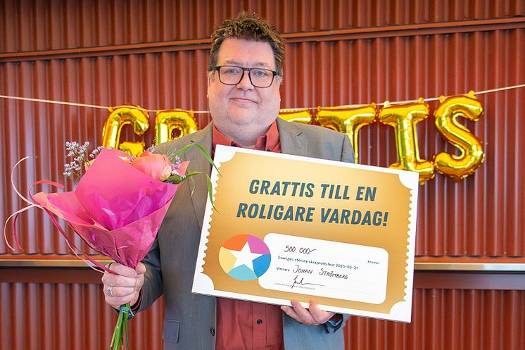 Johan vann 500 000 kronor på Miljonlotten