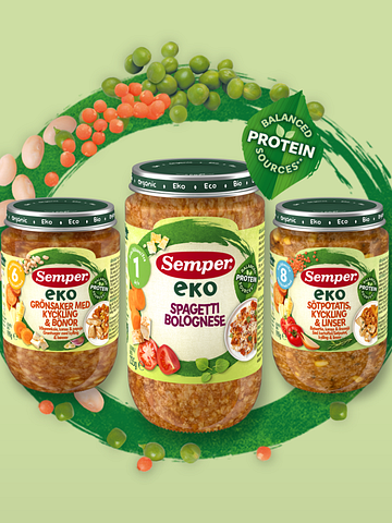 Mer protein från växtriket i EKO barnmat 