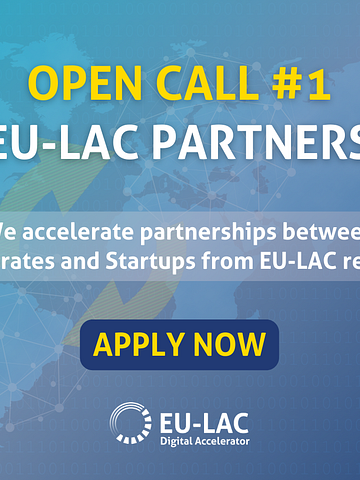 Banner announcing the Open Call for EU-LAC Partnerships