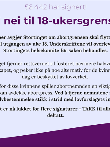 Menneskeverd overleverer over 55 000 underskrifter til helsekomiteen på Stortinget