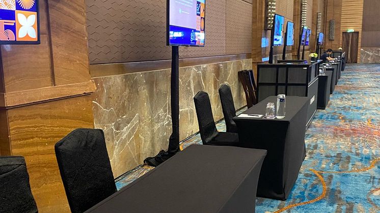 Bluewater showcaseds sustainable compact water bottling solutions at a Jakarta conference of top-ranking Accor hotel managers from Southeast Asia
