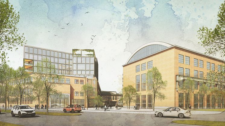 Förslag på hur Entrétorget kan komma att se ut. Illustration: Archus och Sweco Architects