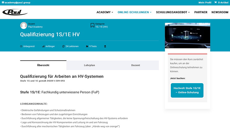 Paul Academy Online-Schulung 