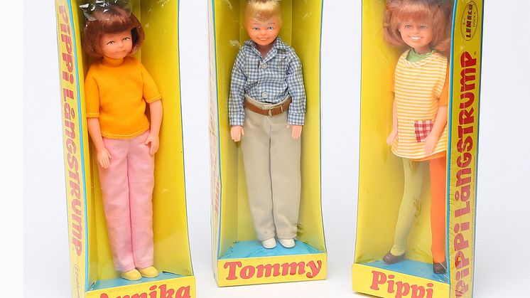 Pippi Långstrump, Tommy och Annika från Lemeco AB sålda för 51 018 kr inkl avgifter hos Auktionshuset Kolonn.