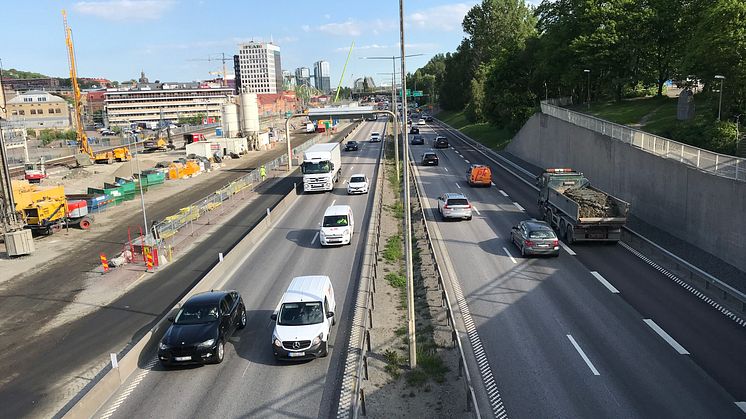 Trafikstopp på E6 vid Kallebäck