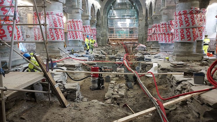 Middelalderskatter overvåkes av Cautus Geo under Stavanger domkirke.