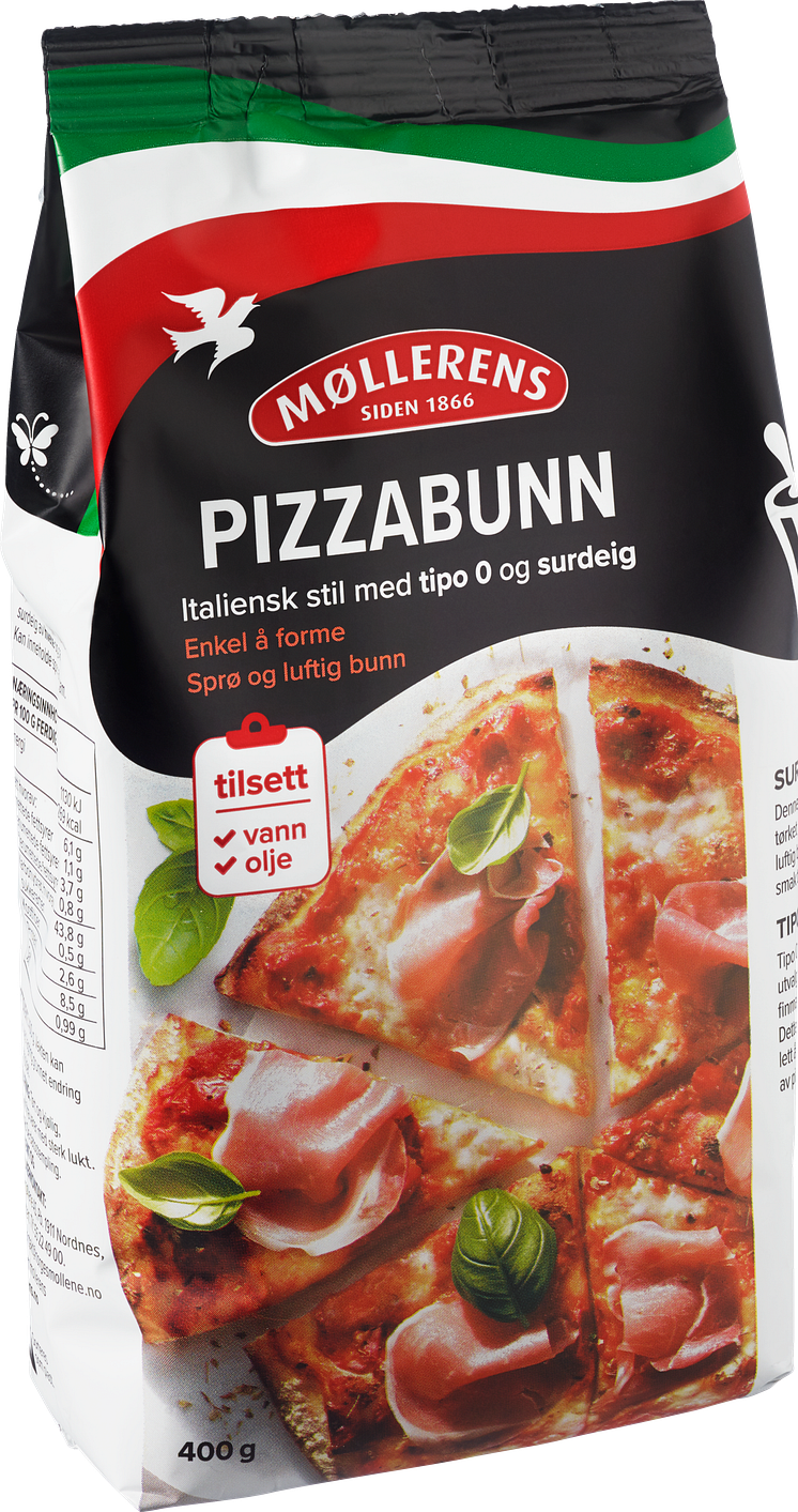 Pizzabunn Tipo 0 med Surdeig