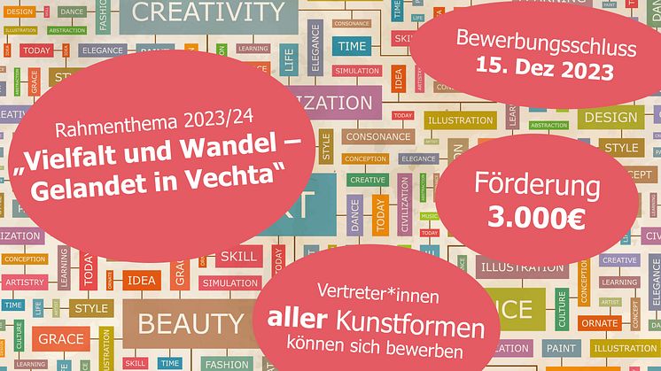 Ausschreibung Artist in Residence 2023/2024 - Stadt und Universität Vechta freuen sich auf den 10. Artist in Residence