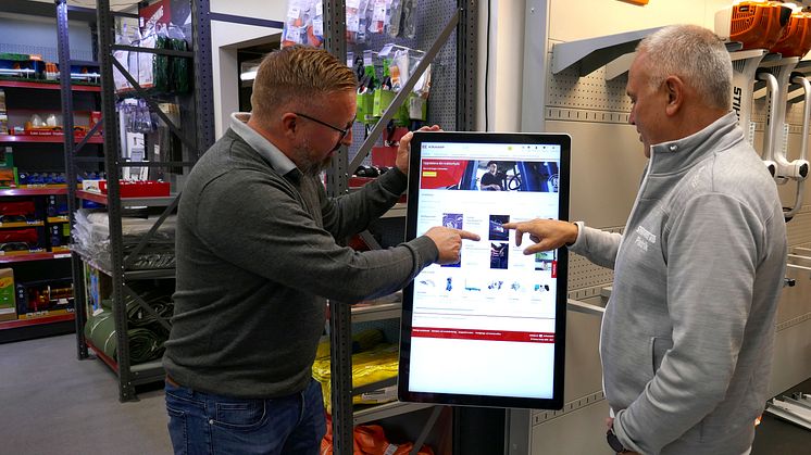 Touchskärm vid butiksavdelning