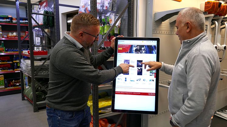 Touchskärm vid butiksavdelning