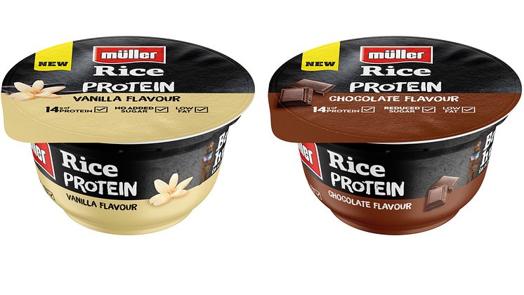 Müller Rice Protein Chocolate and Müller Rice Protein Vanilla