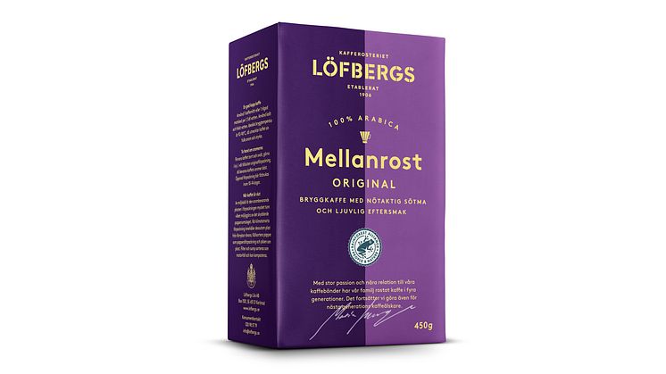 Drygt 11,9 miljoner paket passerade kassorna det senaste året, nu är Löfbergs Mellanrost Sveriges mest sålda kaffe. 