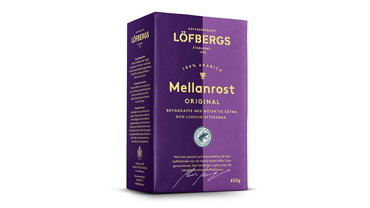 Drygt 11,9 miljoner paket passerade kassorna det senaste året, nu är Löfbergs Mellanrost Sveriges mest sålda kaffe. 