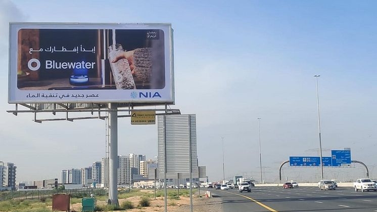 Making a splash for water purification in Dubai, Bluewater has joined with its Middle East partner with NIA to launch an eye-catching outdoor advertising campaign.