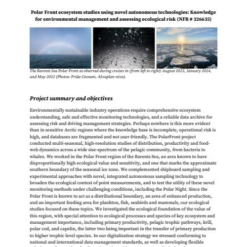 PolarFront project final report