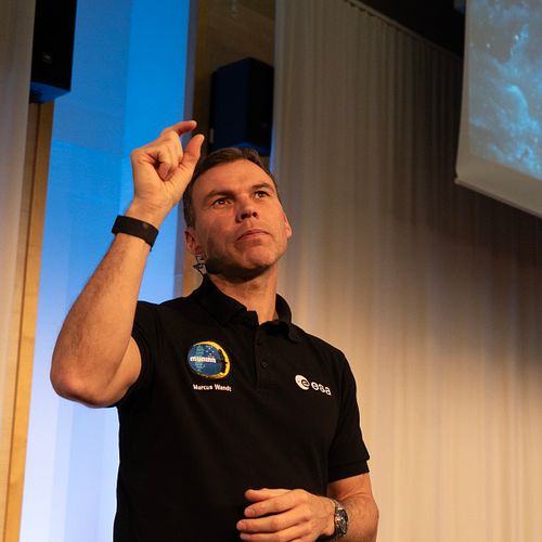 Astronauten Marcus Wandt besökte Högskolan Väst