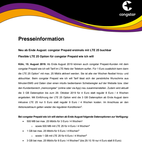 PM_Neu ab Ende August - congstar Prepaid erstmals mit LTE 25 buchbar.pdf