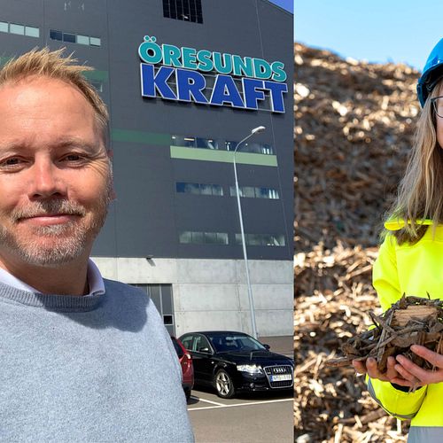 Jonas Lindell, avfalls- och bränsleansvarig på Öresundkraft och Karolin Wennerbeck, affärsutvecklare på Sysav. 