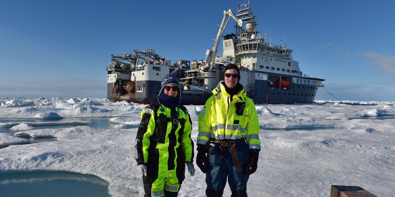 Eva Leu and Achim Randelhoff from Akvaplan-niva at SUDARCO research cruise (Photo: Mirek Darecki, IOPAN).