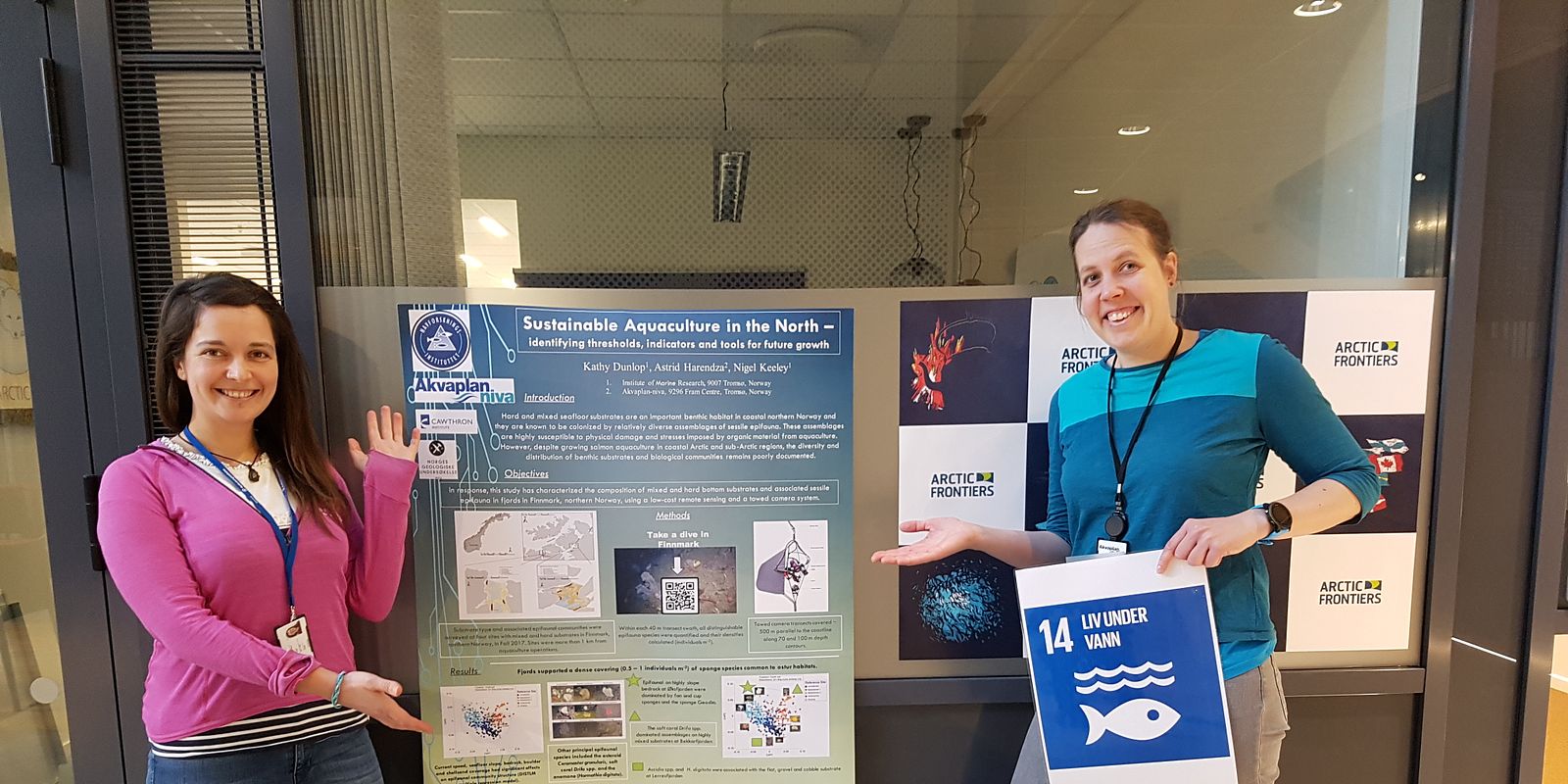 Kathy Dunlop IMR (left) and Astrid Harendza (Akvaplan-niva)