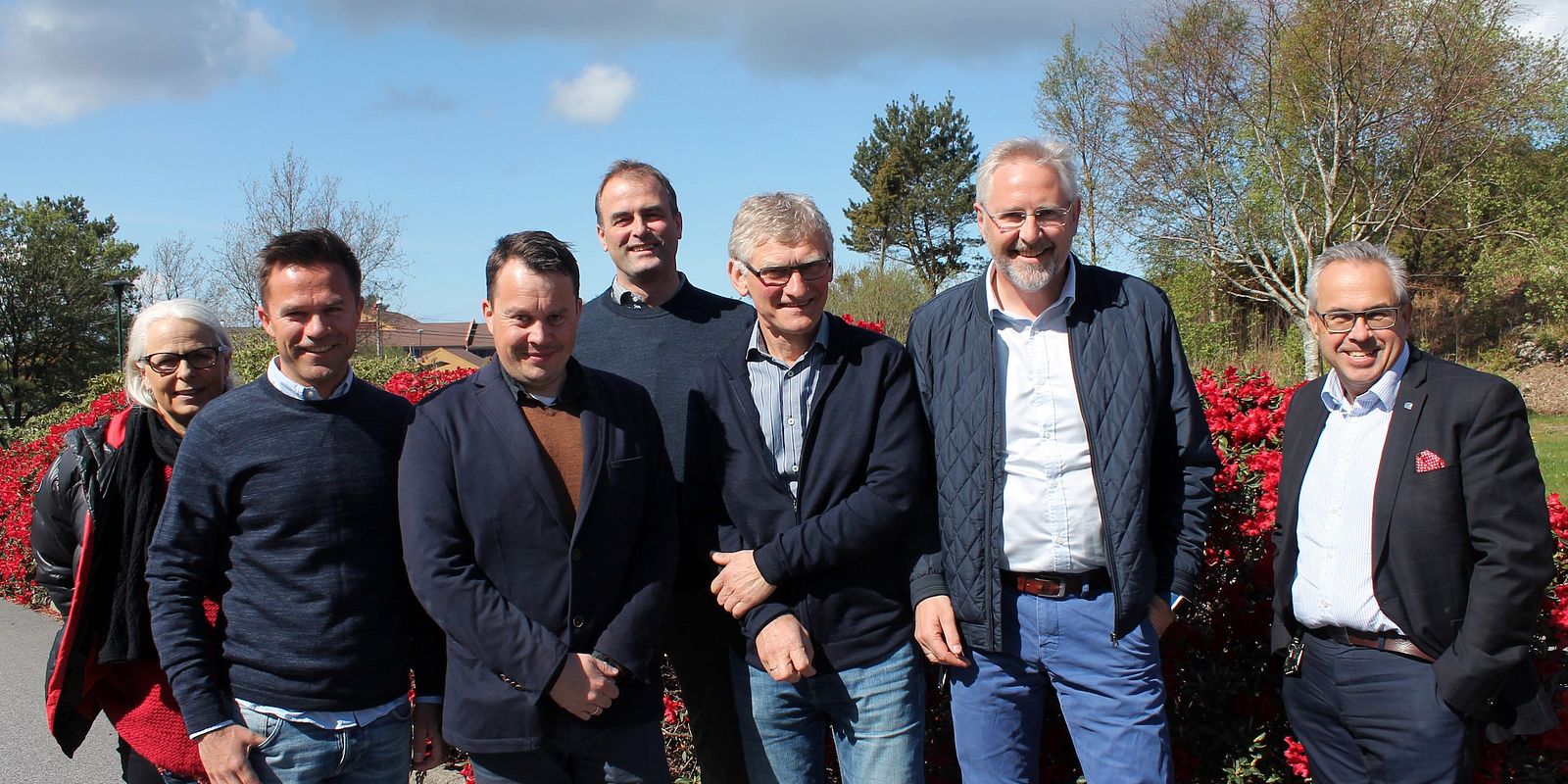 Frå venstre: ​Siri Hanson, Tormod Skålsvik (prosjektleiar hos Akvaplan-niva), Øystein Skofteland, Råmund Skjold, Gerhard Inge Storebø, Arnt-Ivar Kverndal, Tom Georg Indrevik