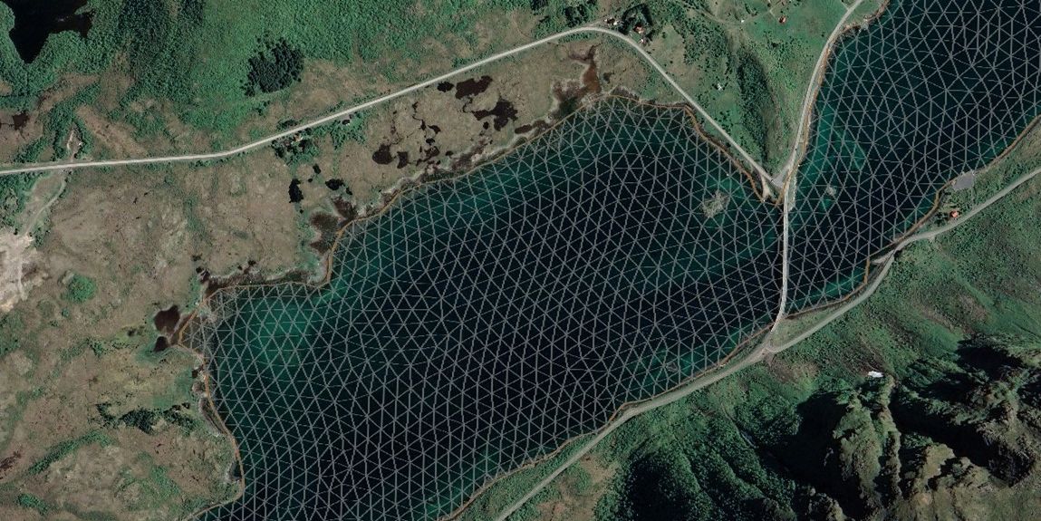 FVCOM grid på Google Earth kart
