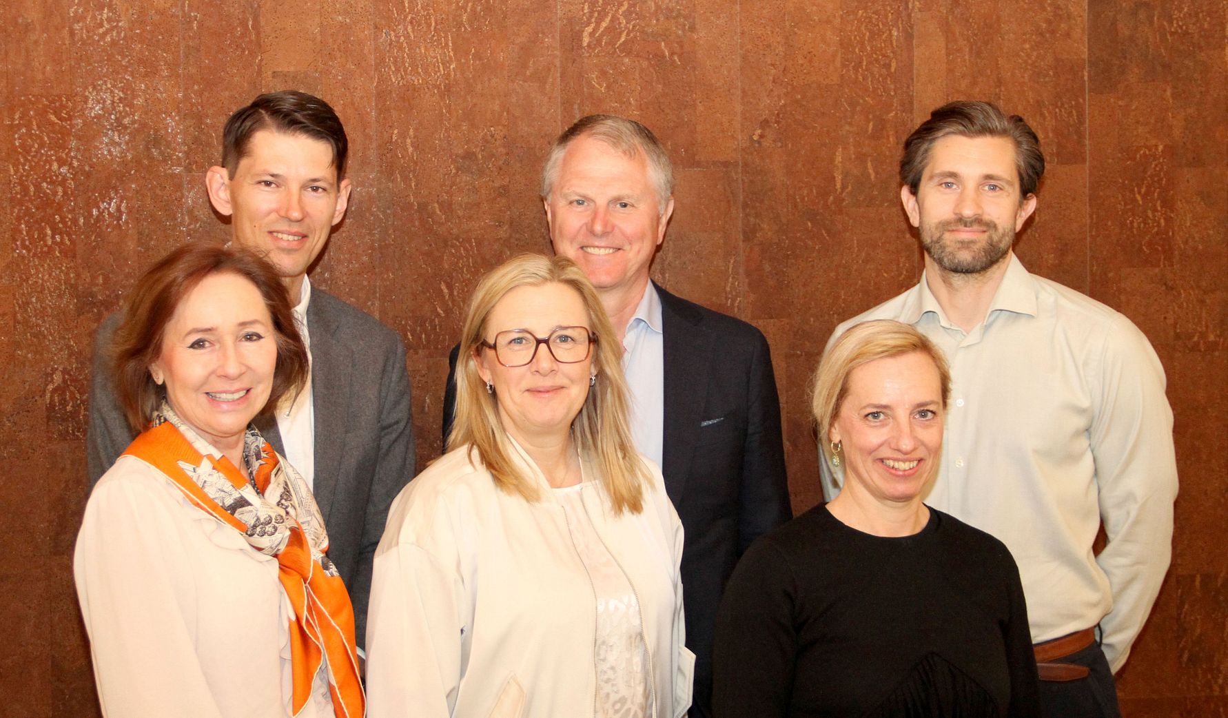 Antidoping Sveriges styrelse, överst från vänster: André Myhrer (ny 2025), Per Lyrvall och Joakim Edvinsson. Längst ner från vänster: Angelica Lindén-Hirschberg, Jessica Norrbom (ny 2025) och Mirja Högström (ordförande)