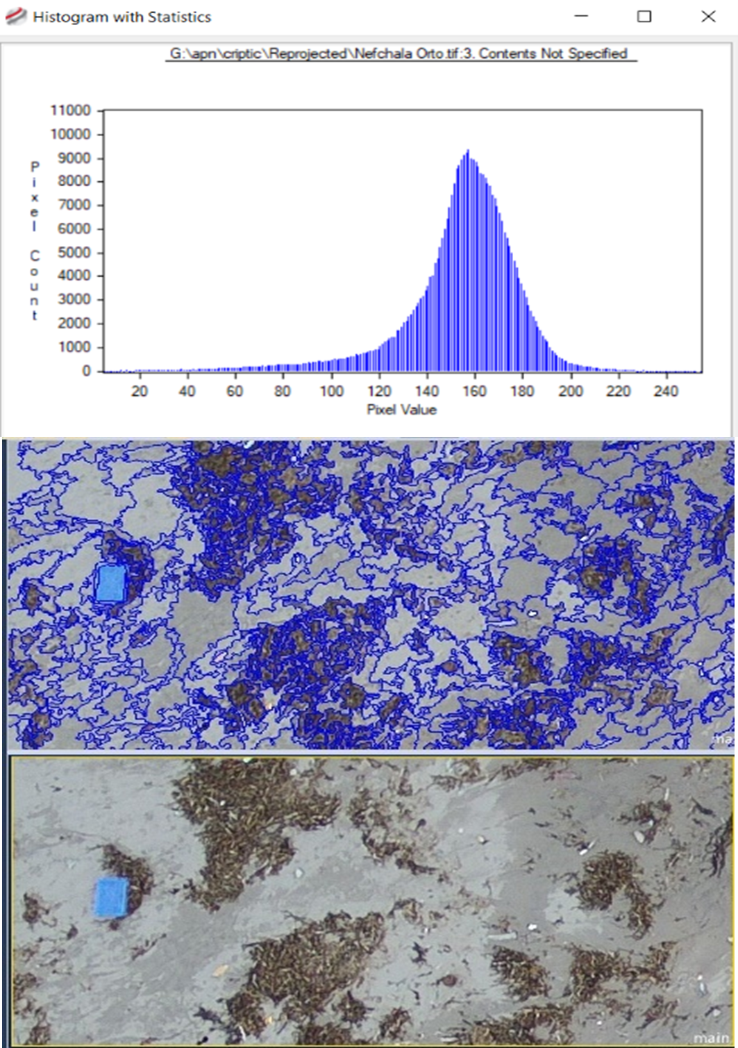 Drone image segmentation to identify objects that fit the colour value.png
