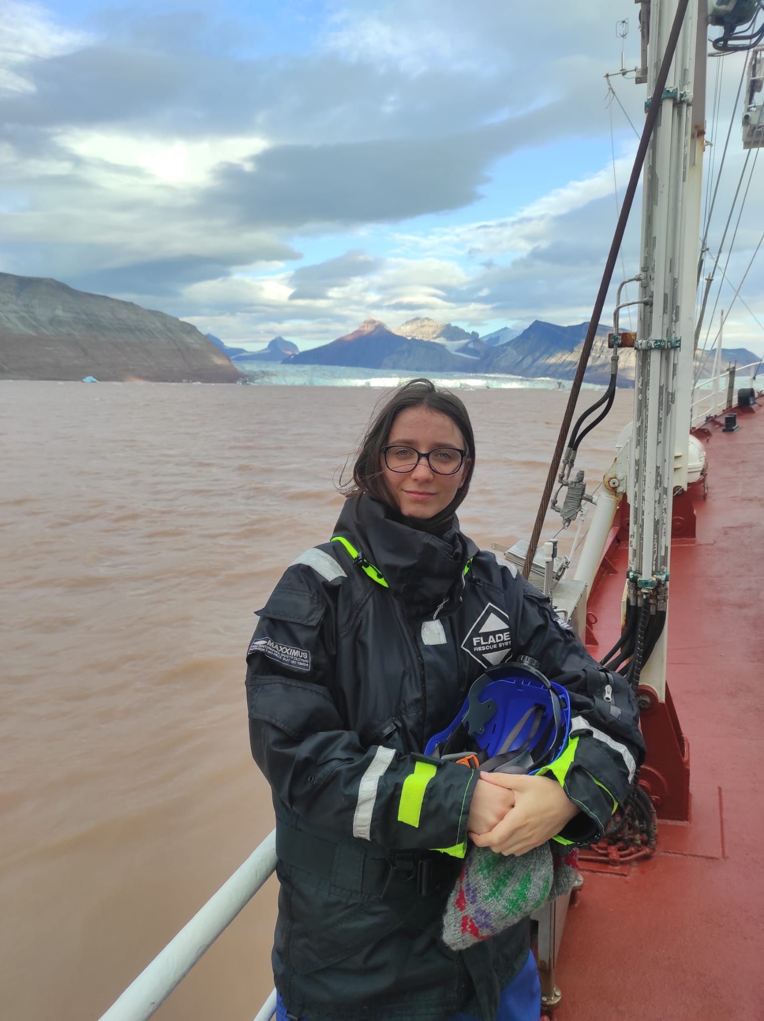 Master student Anna Jasina during fieldwork at Svalbard 