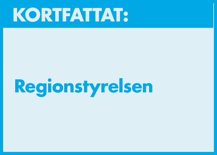 Syntolkning: Grafisk illustration Kortfattat Regionstyrelsen