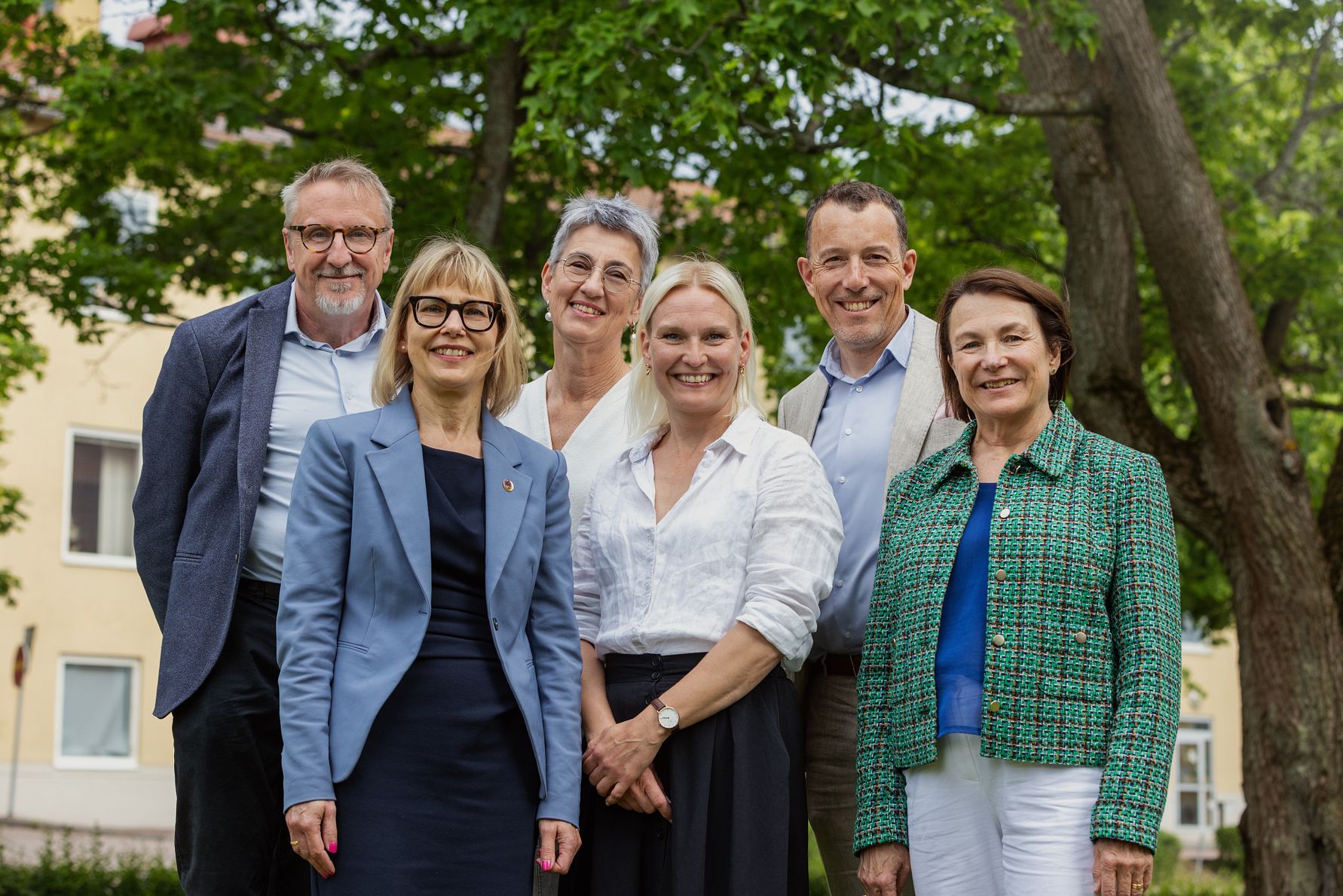 På bilden från vänster: Jörgen Elbe, rektor Högskolan Dalarna, Maria Jansdotter Samuelsson, prorektor Högskolan Dalarna, Elsmari Julin, avgående regional utvecklingsdirektör, Evelina Hilmersson, nytillträdd regional utvecklingsdirektör, Johan Lindber