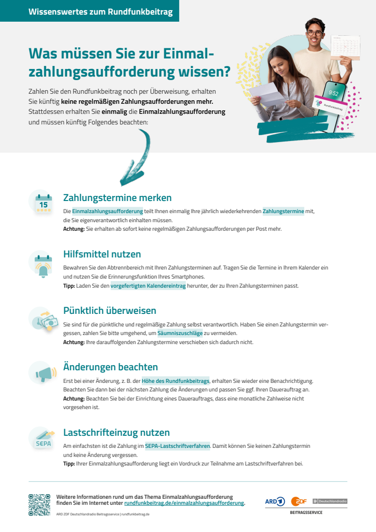 Factsheet Einmalzahlungsaufforderung