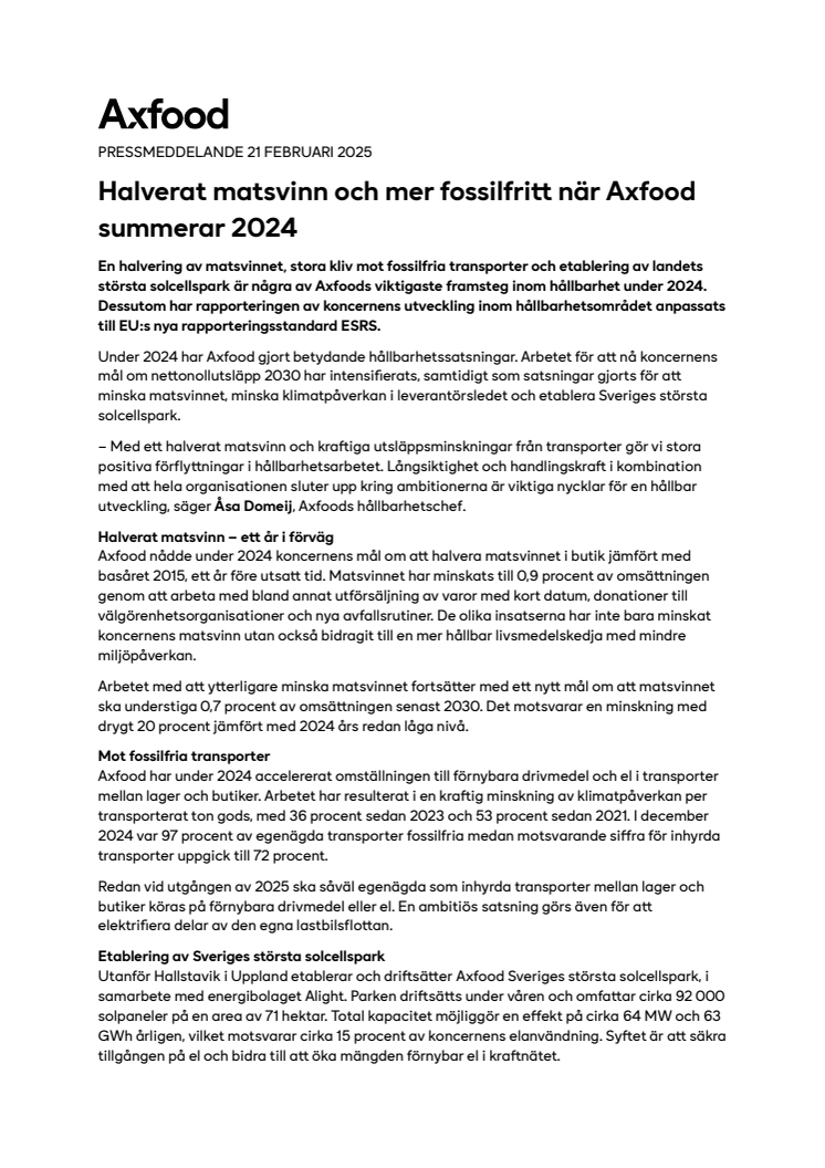  PM 250221_Halverat matsvinn och mer fossilfritt när Axfood summerar 2024.pdf
