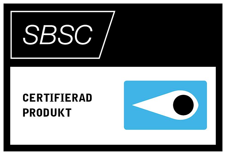 SBSC-certifikatsmärke – certifierad produkt enligt relevant norm