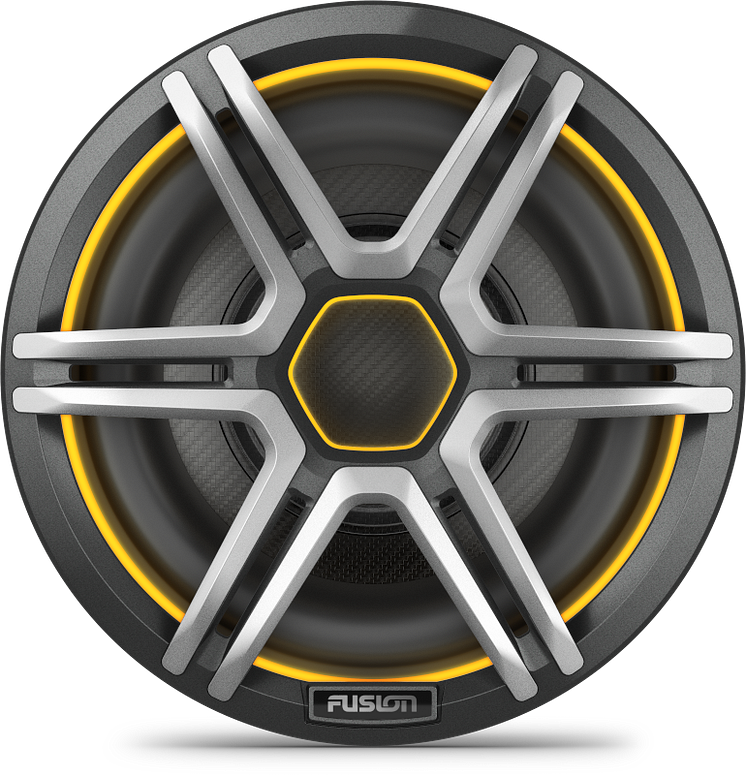FusionApolloSubwoofer_10inch_SportsGray_Front_Orange.png