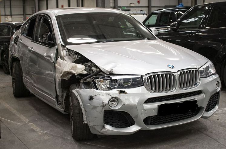 Damaged vehicle involved in May 2020 shooting in Homerton